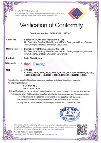 verification of conformity